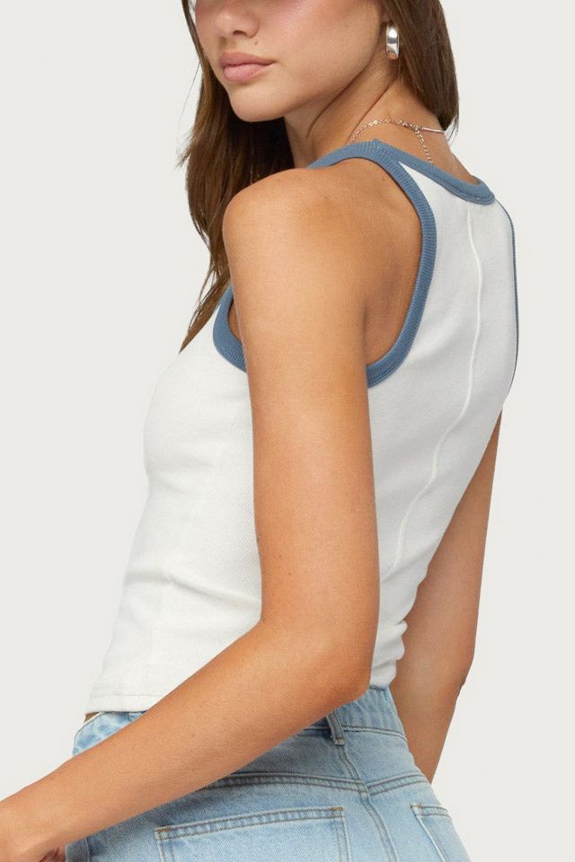 Edikted Eida Contrast Ribbed Tank Top #4
