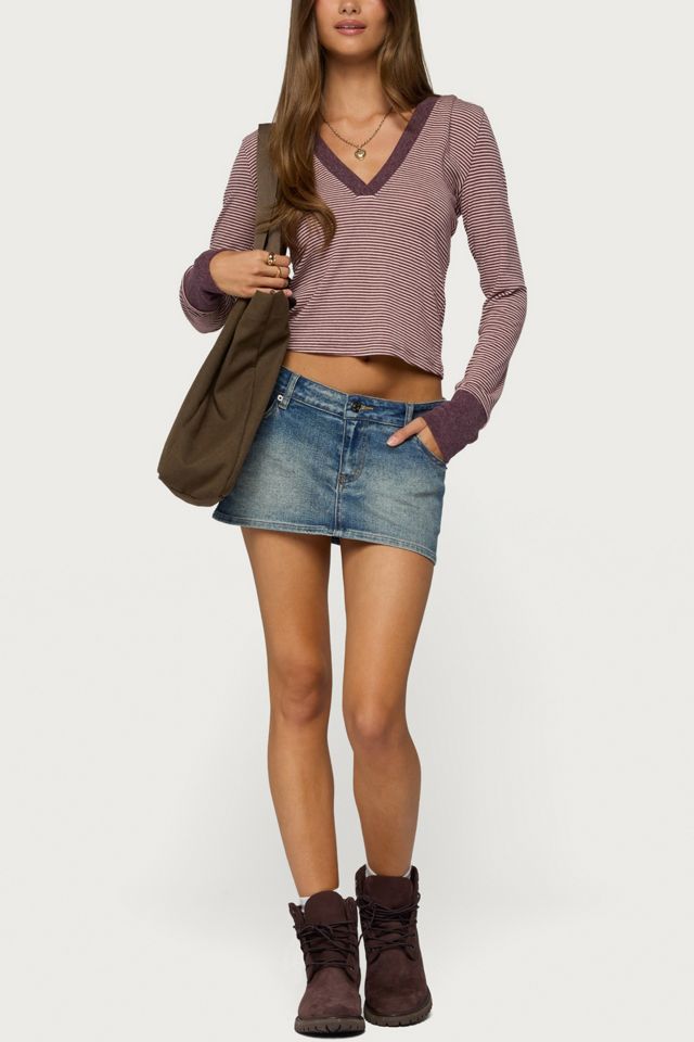 Edikted Kadia Striped Hooded Top #1