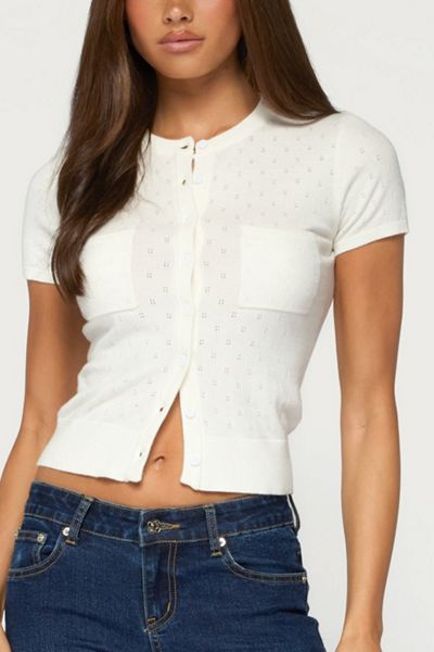 Edikted Kiyomi Knit Button Up Top