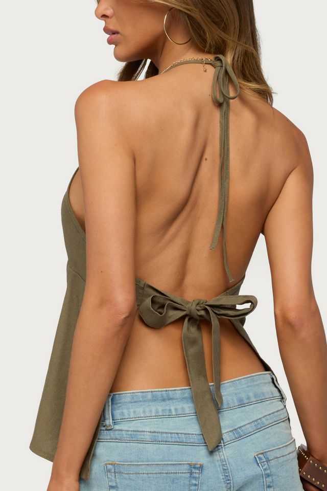 Edikted Nadine Embroidered Linen Look Top #4