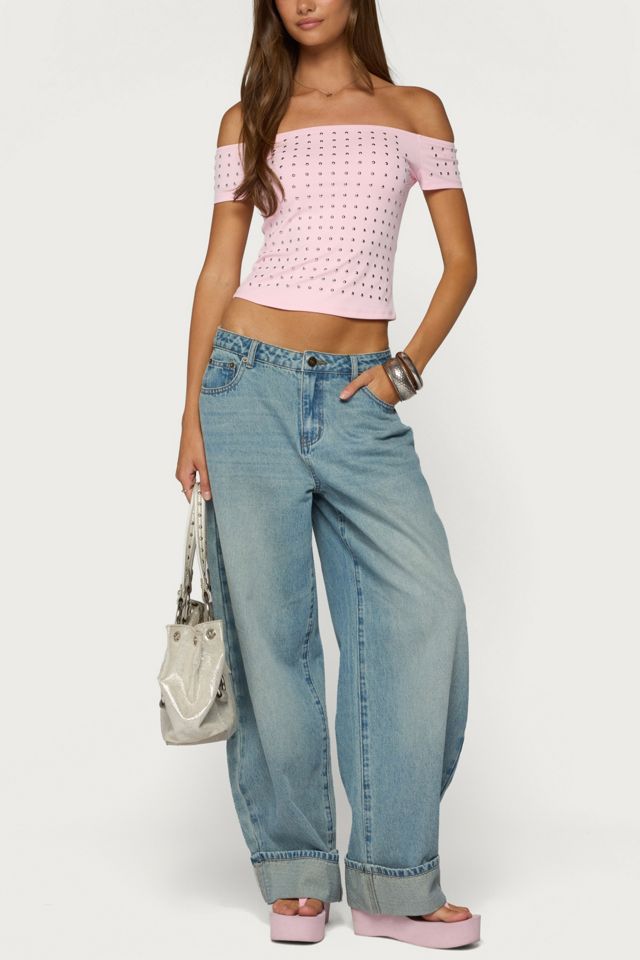 Edikted Mack Studded Off Shoulder Top #1