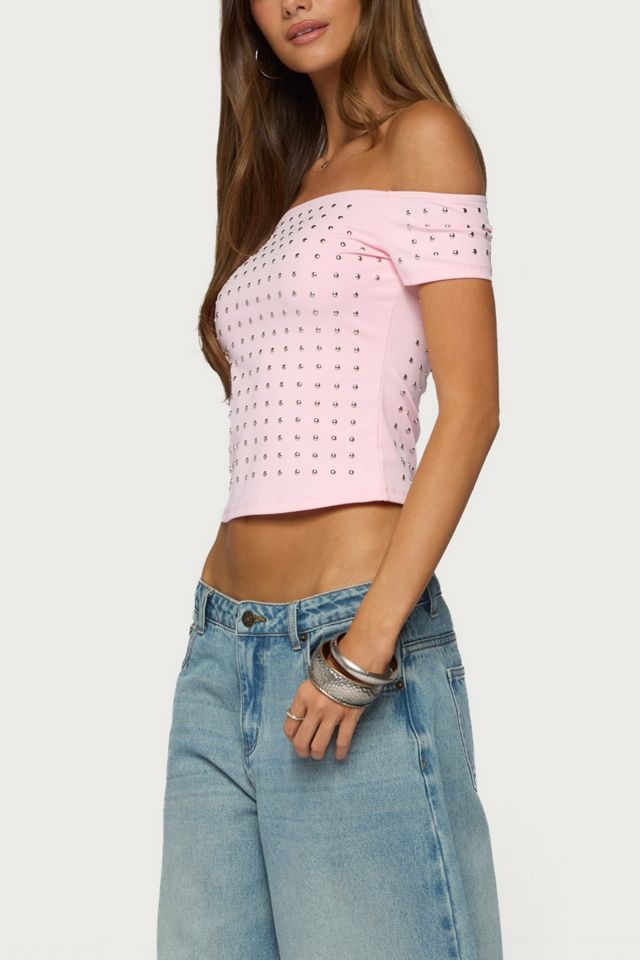Edikted Mack Studded Off Shoulder Top #3