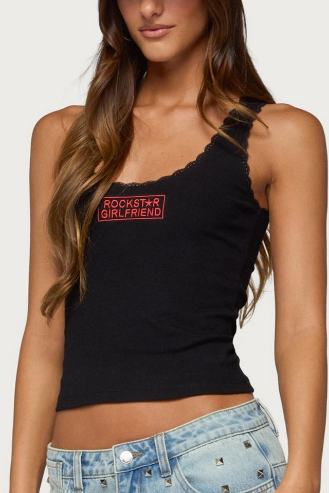 Edikted Rockstar Girlfriend Lacey Tank Top #2