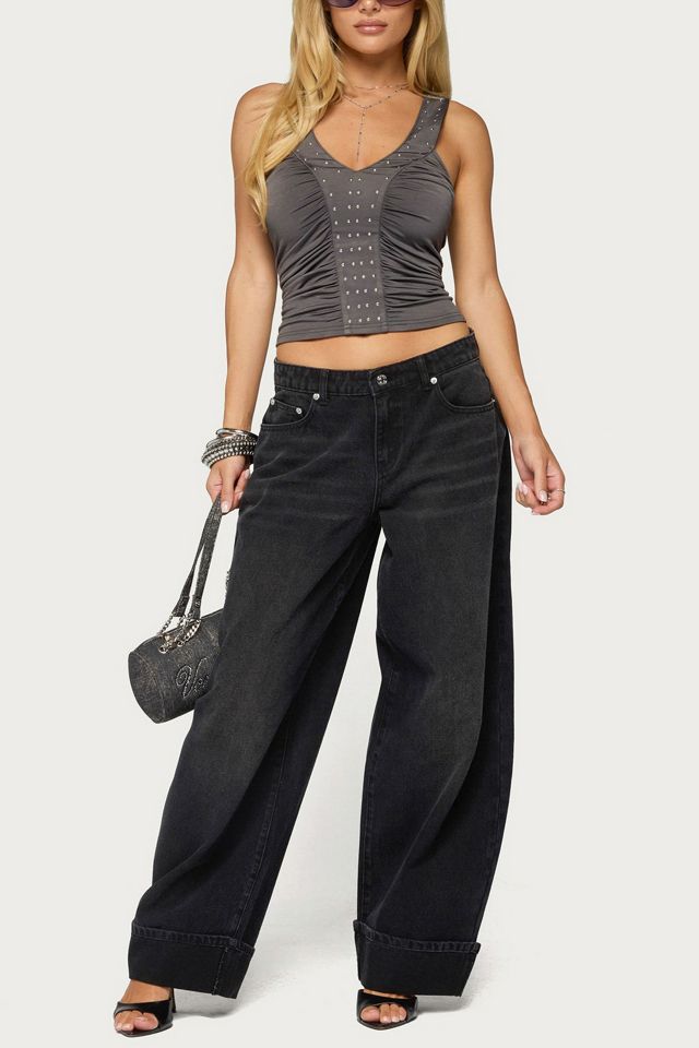 Edikted Whitt Studded Ruched Tank Top #1