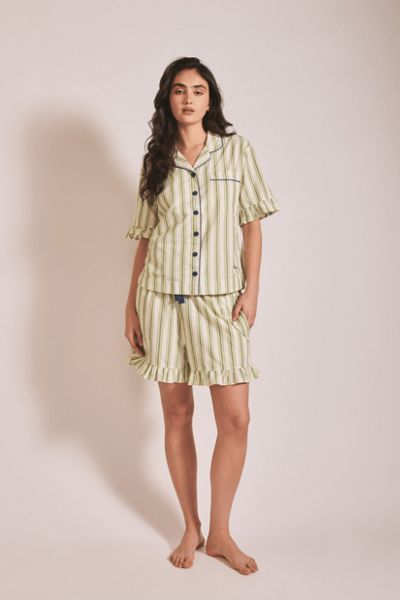 TBCo Cotton Ruffle Stripe Short Pajamas Set