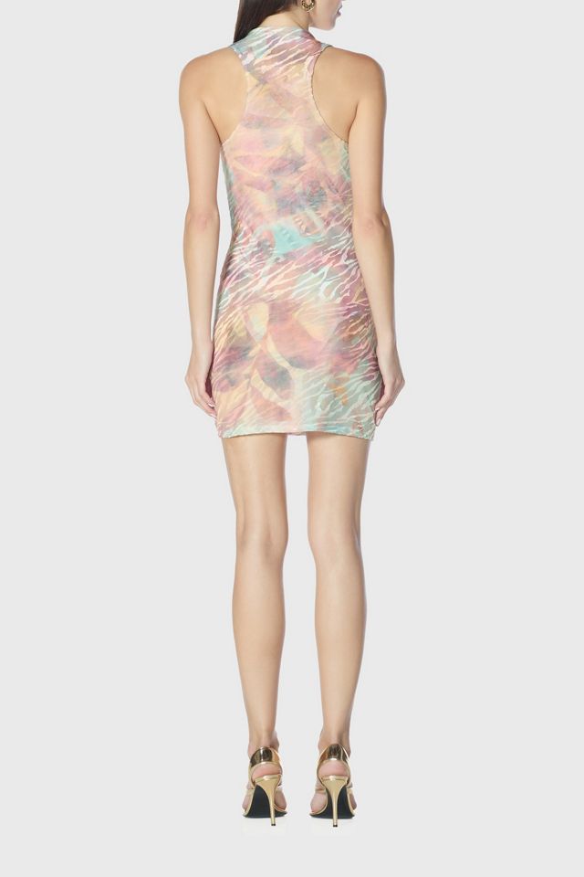 AFRM Garcia Burnout Velvet Sleeveless High Neck Mini Dress #1