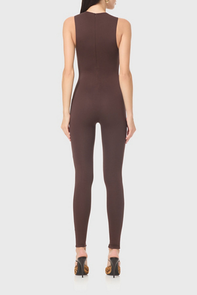 AFRM Kiki Espresso Knit Crepe Bodycon Jumpsuit
