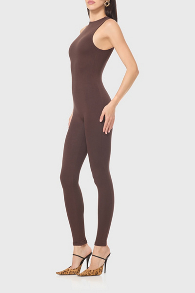 AFRM Kiki Espresso Knit Crepe Bodycon Jumpsuit
