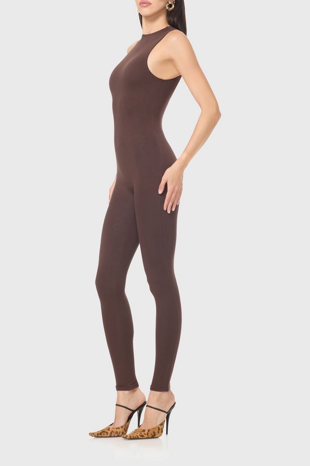AFRM Kiki Espresso Knit Crepe Bodycon Jumpsuit #2