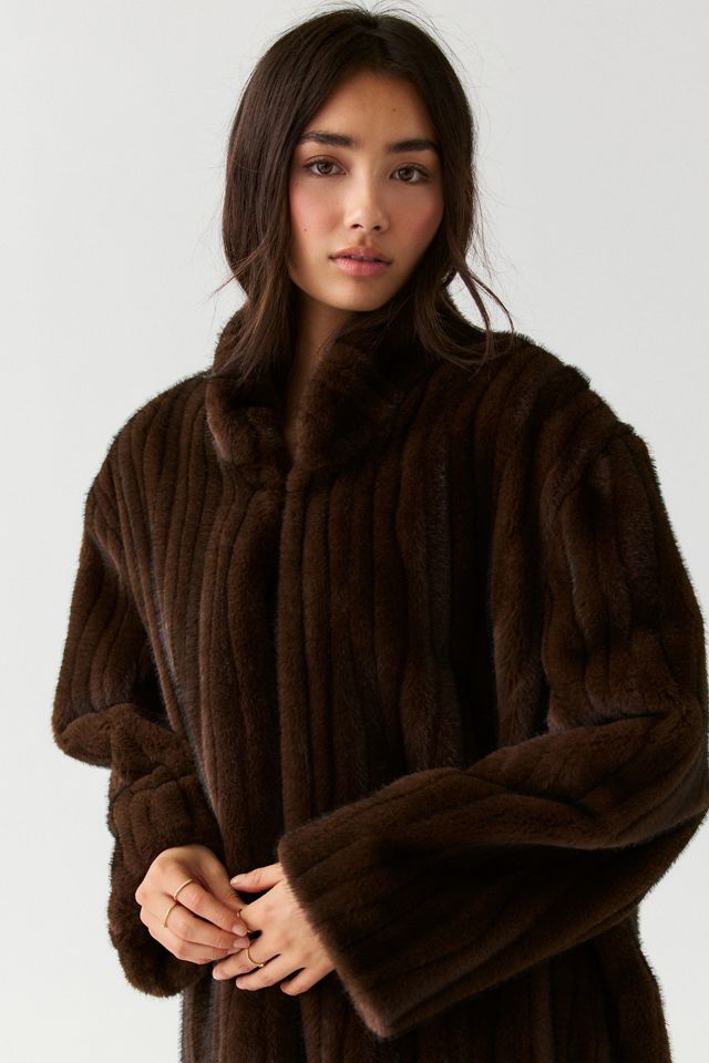 Steve Madden Peclair Long Faux Fur Coat #1