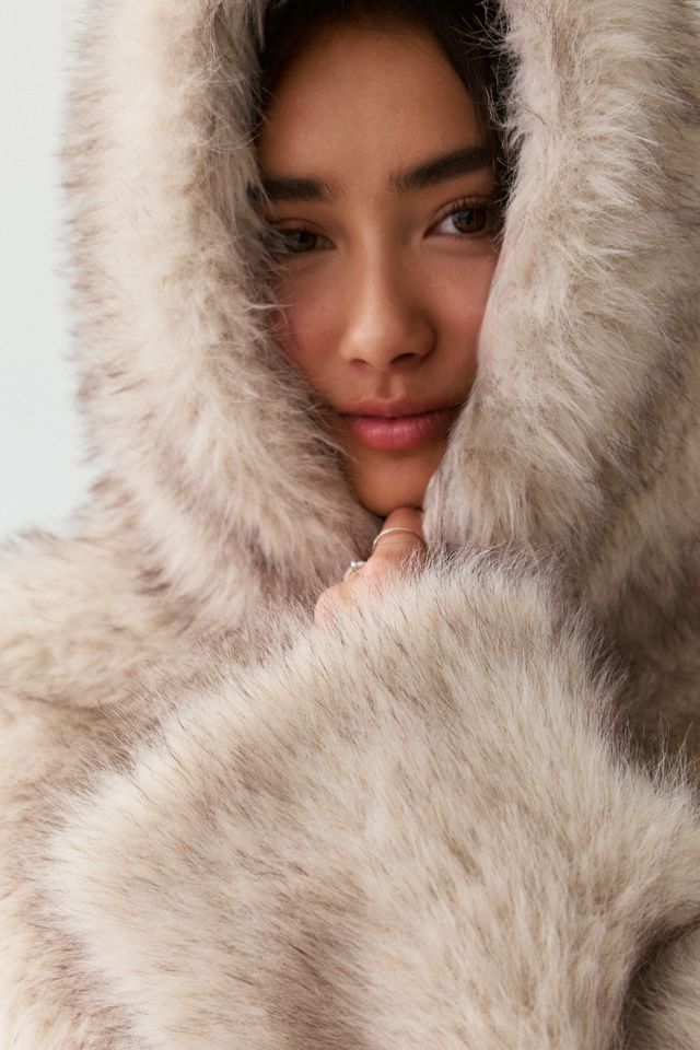Steve Madden Marny Hooded Pullover Faux Fur Jacket #2