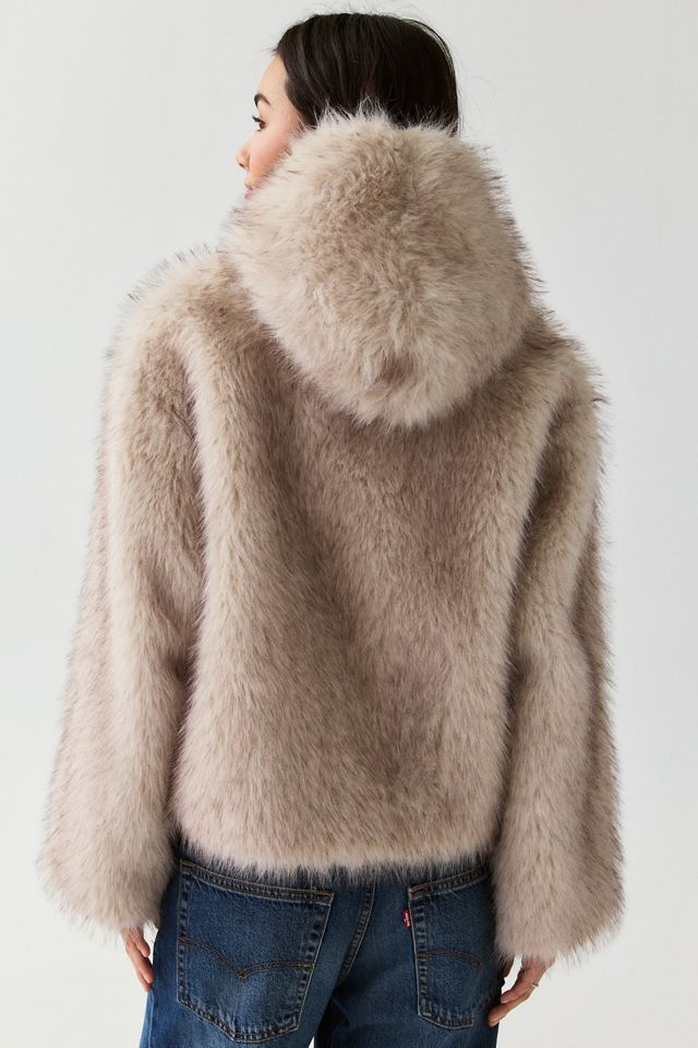 Steve Madden Marny Hooded Pullover Faux Fur Jacket #3