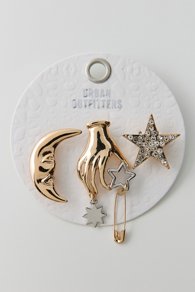 Celestial Mixed Metal Brooch Set