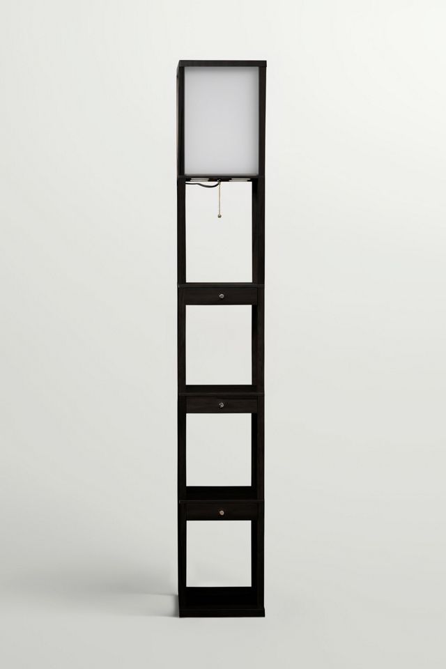 Brightech Maxwell Drawer LED Column Shelf Floor Lamp #1