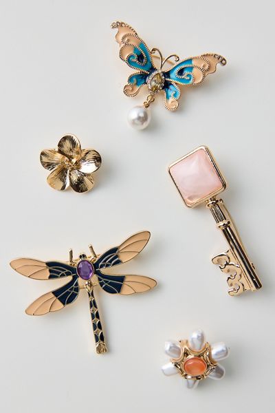 Dragonfly Brooch Set