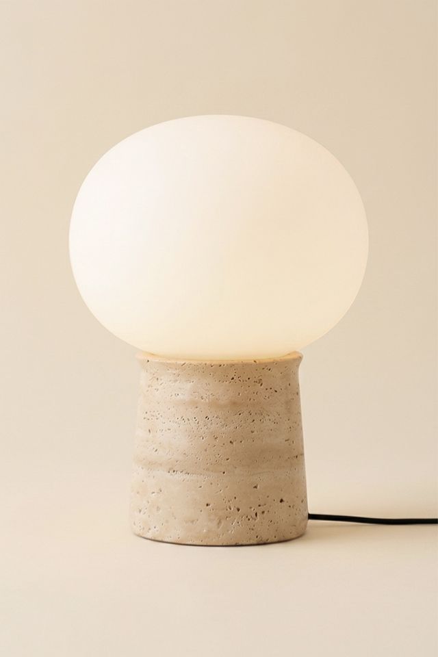 Brightech Neptune LED Travertine Stone Table Lamp #1