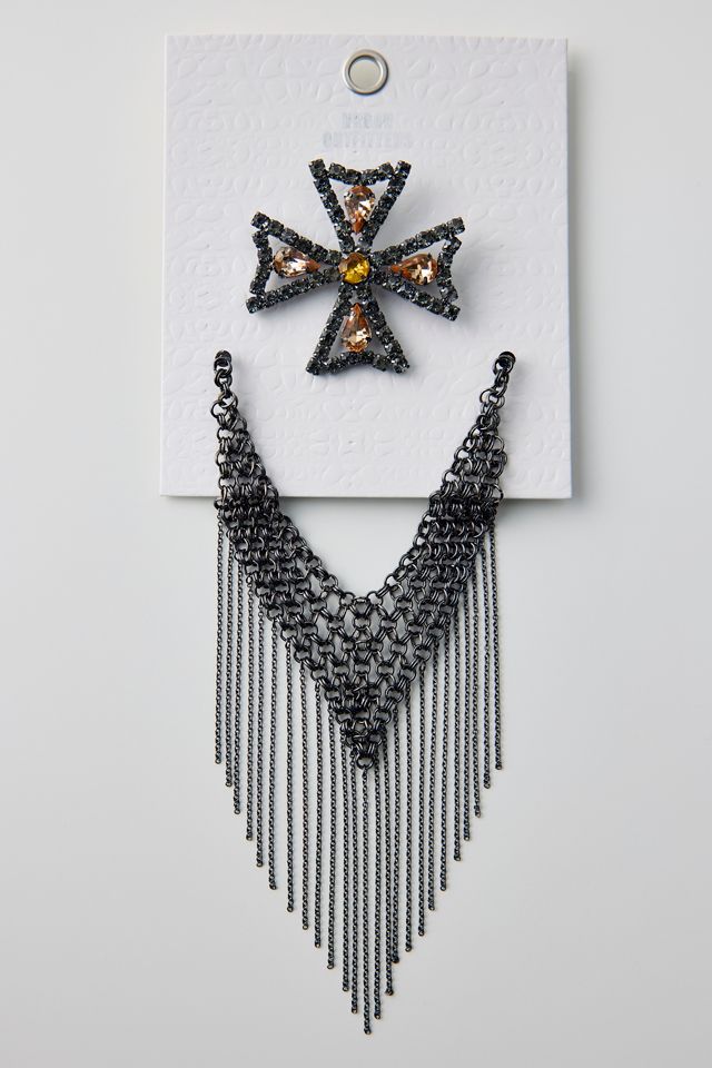 Draped Chain Brooch Set #2
