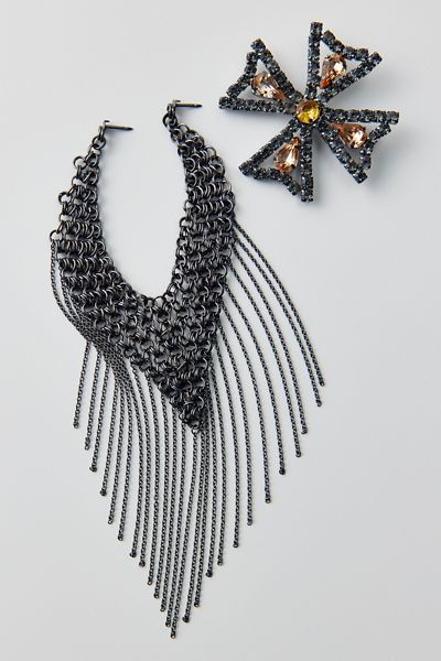 Draped Chain Brooch Set