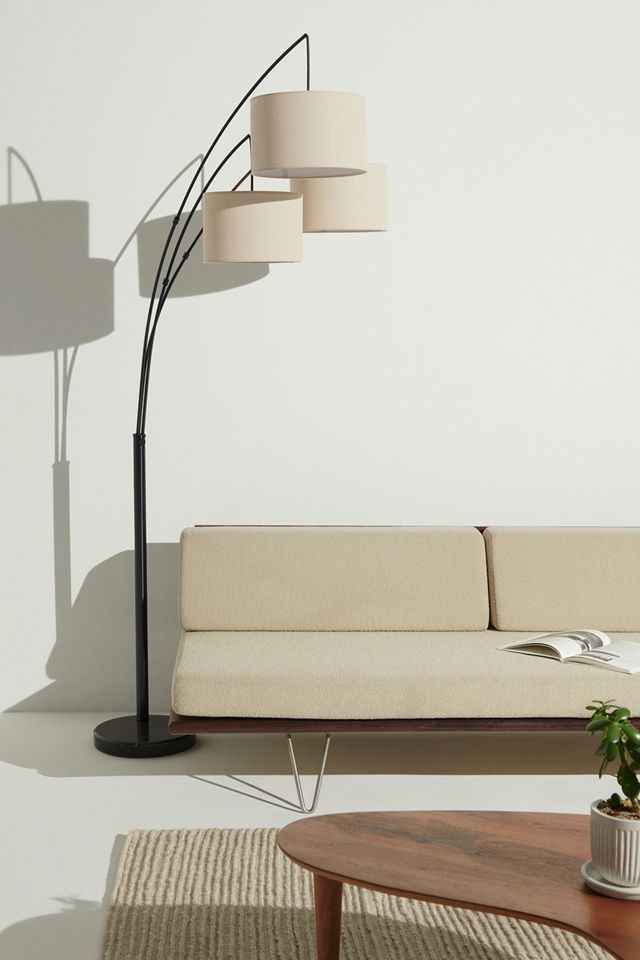 Brightech Trilage LED Marble Base Arc Floor Lamp #1