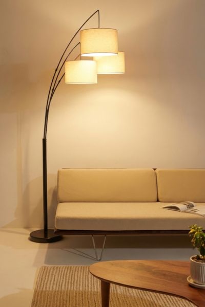 Brightech Trilage LED Marble Base Arc Floor Lamp