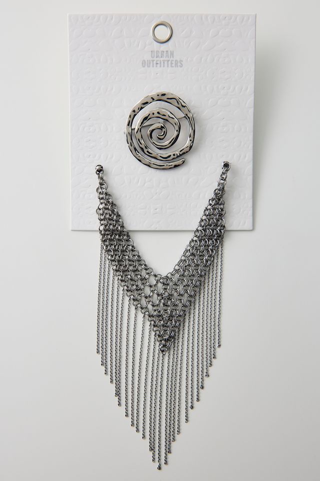 Blaine Chain Fringe Brooch Set #2