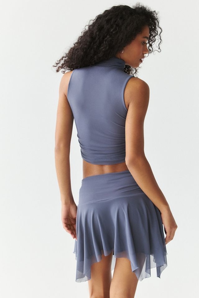 UO Misty Mesh Asymmetric Mini Skirt 2-Piece Set #4
