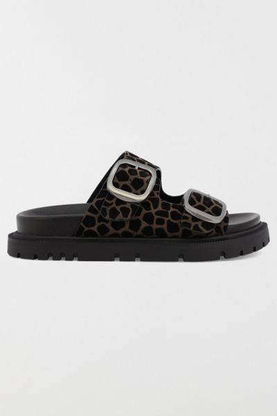 MIA Shoes Gen Suede Double Buckle Slide Sandal