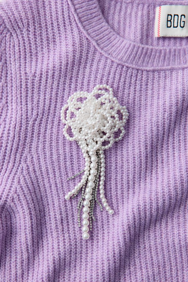 Lucy Statement Pearl Flower Brooch #1