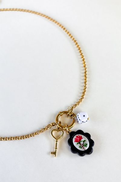 Sigfus Designs Rose Pendant Charm Necklace