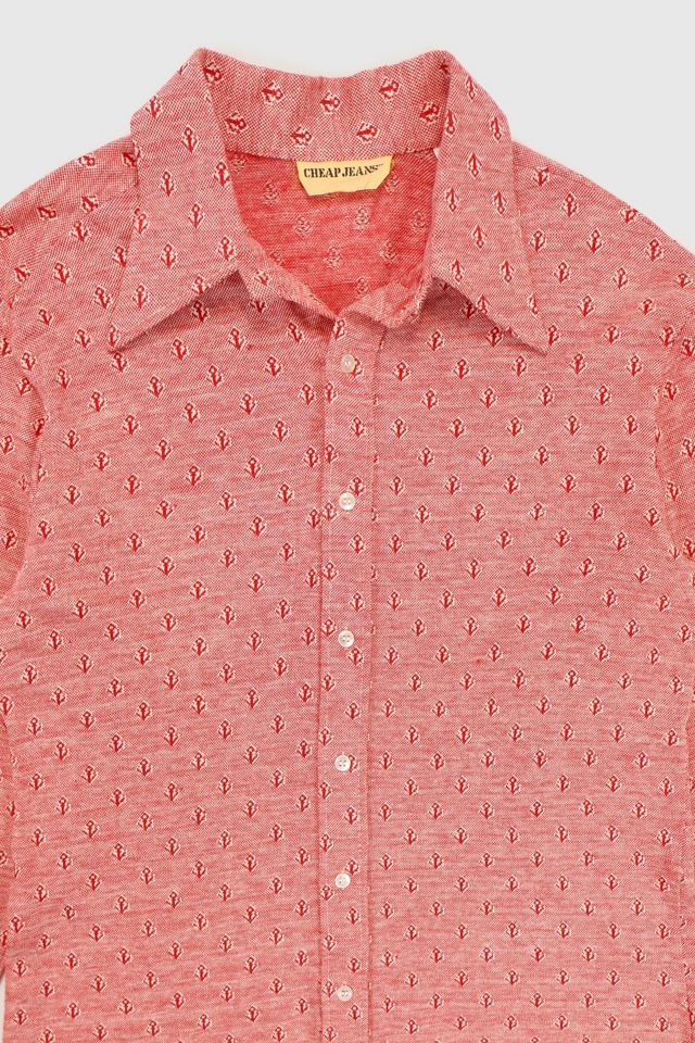 Vintage Anchor Pattern Button-Down Shirt #2