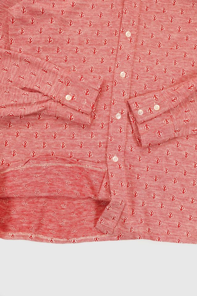 Vintage Anchor Pattern Button-Down Shirt #4