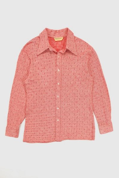 Vintage Anchor Pattern Button-Down Shirt