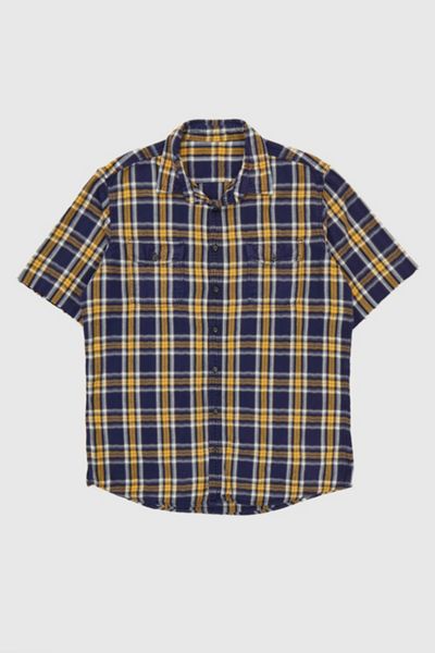 Vintage Plaid Cut-Off Short Sleeve Shirt