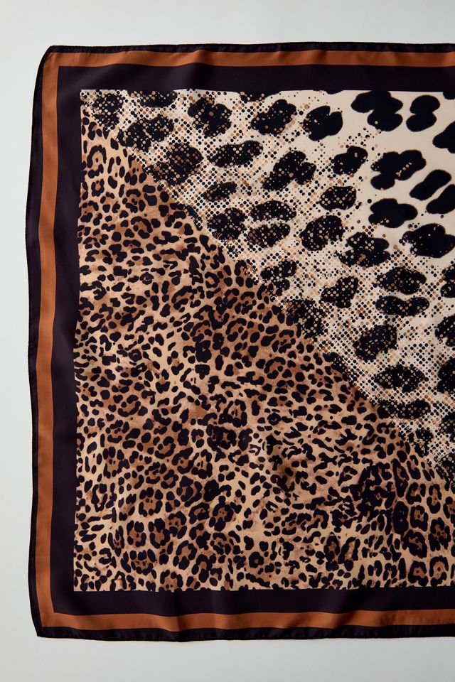 Leah Multi Animal Print Pattern Satin Scarf #1