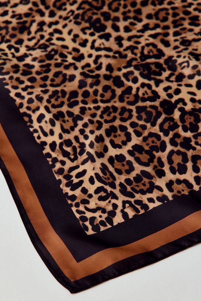Leah Multi Animal Print Pattern Satin Scarf #3