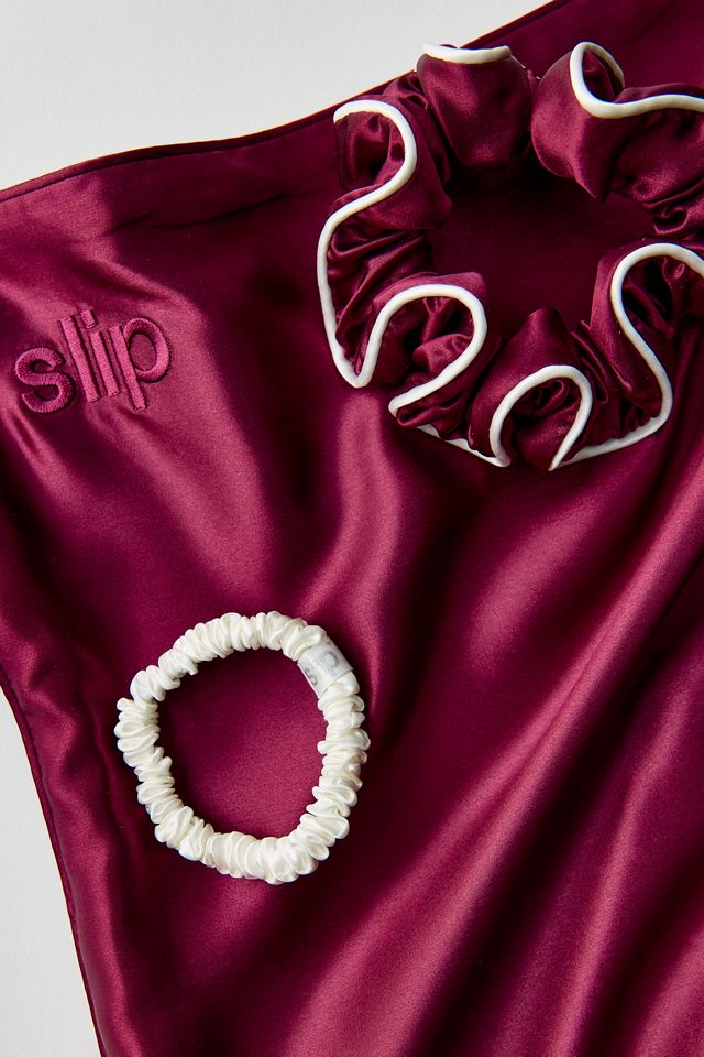 Ensemble-cadeau taie d'oreiller en soie et chouchou Etta de Slip #1