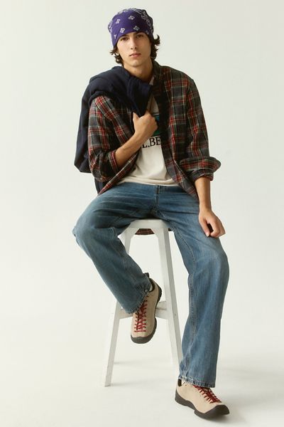 L.L.Bean Scotch Plaid Flannel Long Sleeve Shirt
