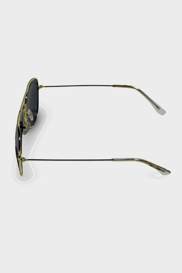 Vintage 1990's Gold Polarized Smoke Mirror Lens Aviator Sunglasses #2