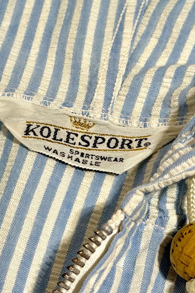 Vintage 1950's Seersucker Hooded Sailing Jacket #2