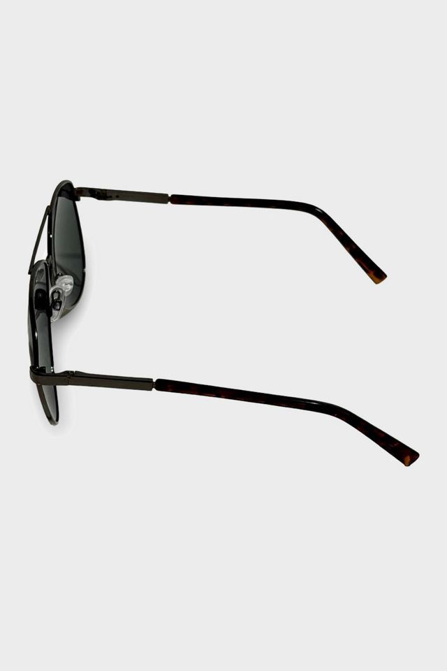 Vintage 1990's Gunmetal Tortoise Tip Aviator Sunglasses #2