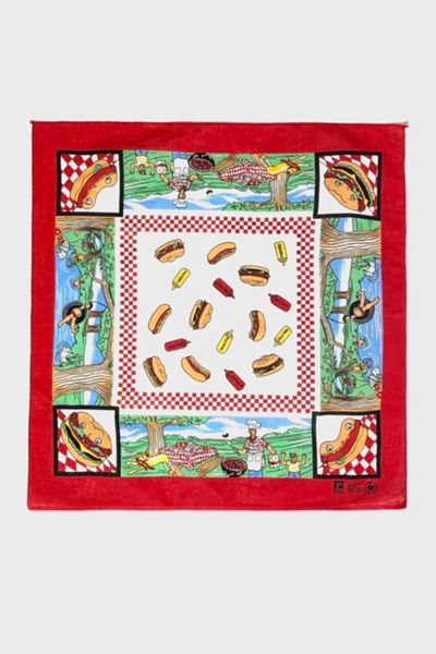 Vintage 1970's Paris Picnic Print Bandana