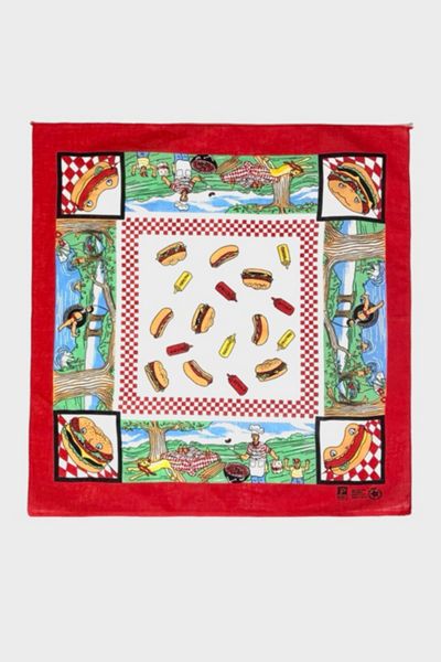 Vintage 1970's Paris Picnic Print Bandana