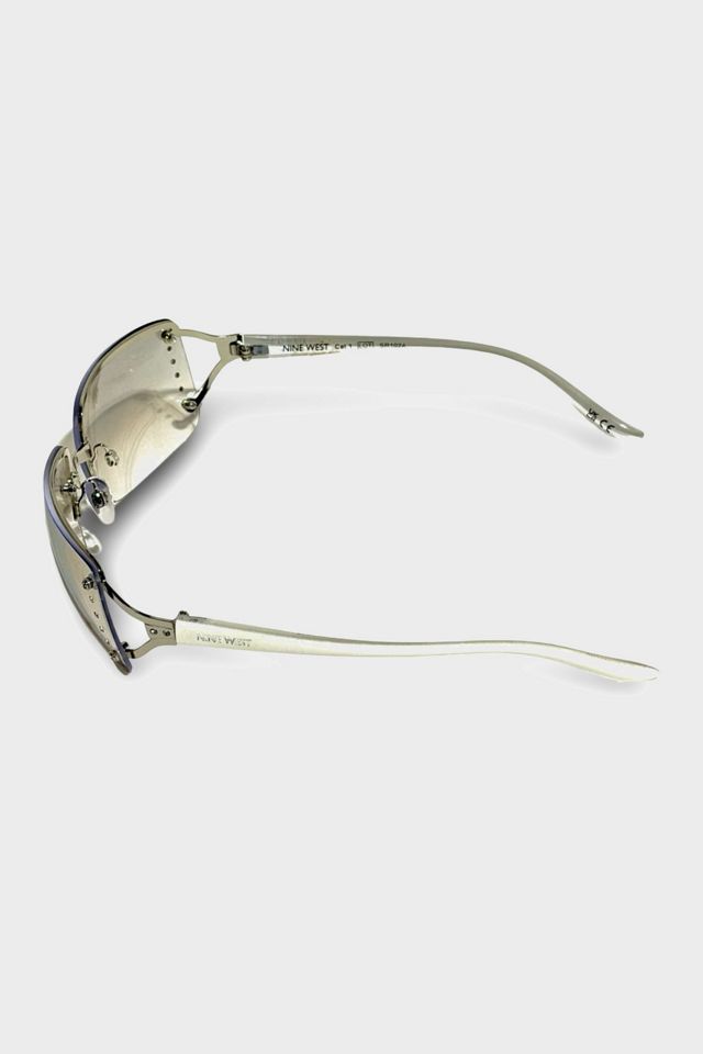 Vintage 1990's Nine West Silver Rimless Clear Lens Sunglasses #2