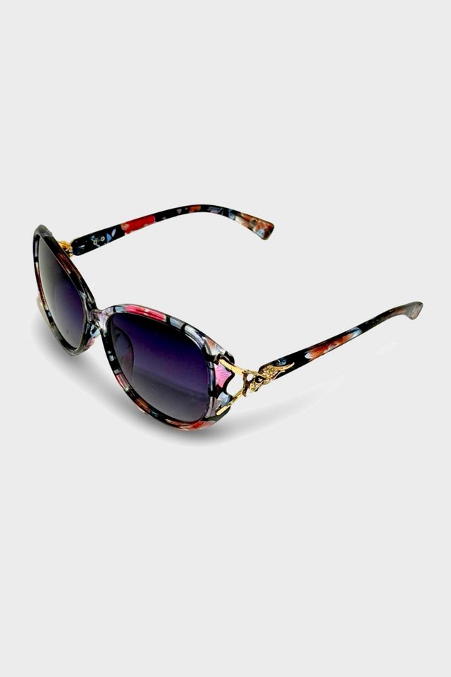 Vintage 1990's Floral Oversized Sunglasses #1