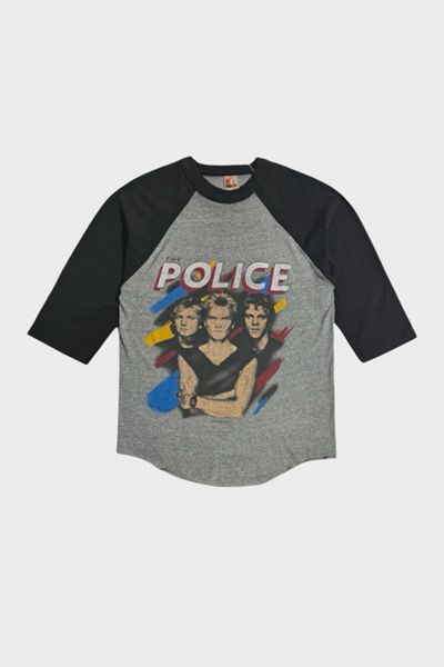 Vintage 1980's The Police Tour Faded Raglan Baseball T-Shirt