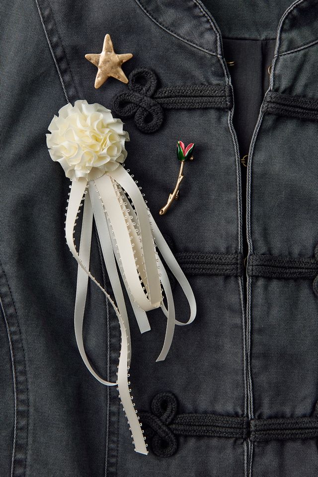 Draped Rosette Brooch Set #2