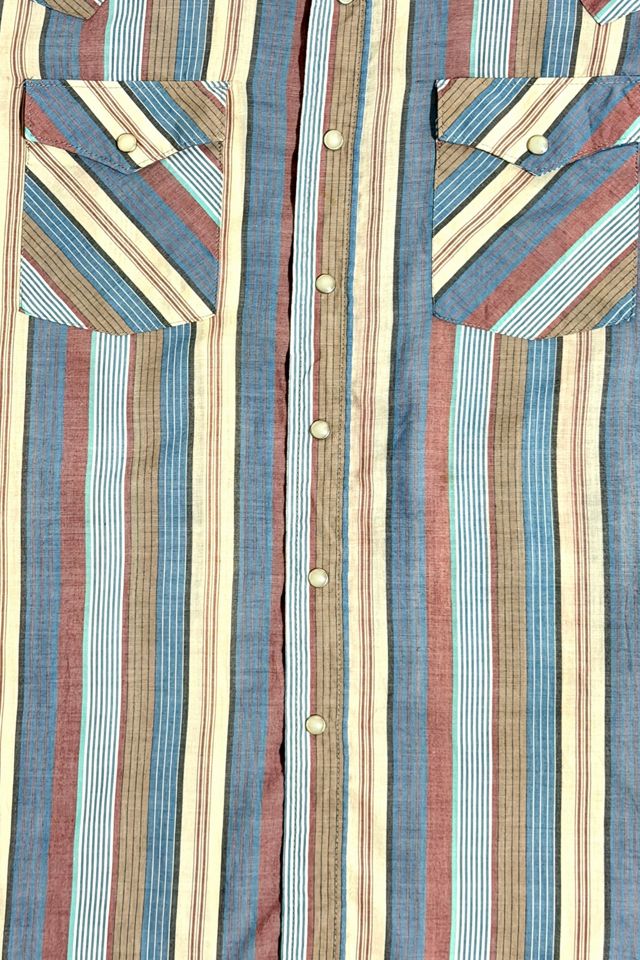 Vintage 1980's Striped Western Pearl Snap Shirt #1