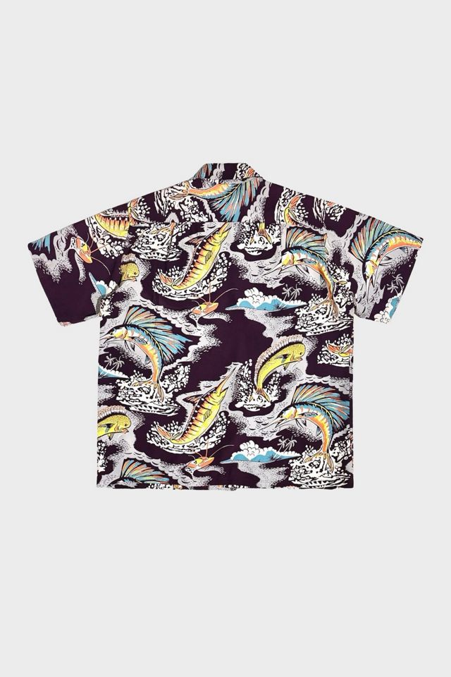 Vintage 1950's Marlin Printed Tropical Shirt #1