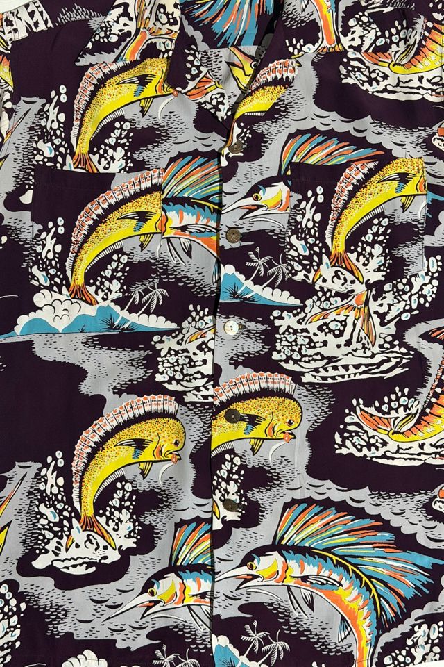 Vintage 1950's Marlin Printed Tropical Shirt #4