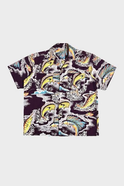 Vintage 1950's Marlin Printed Tropical Shirt